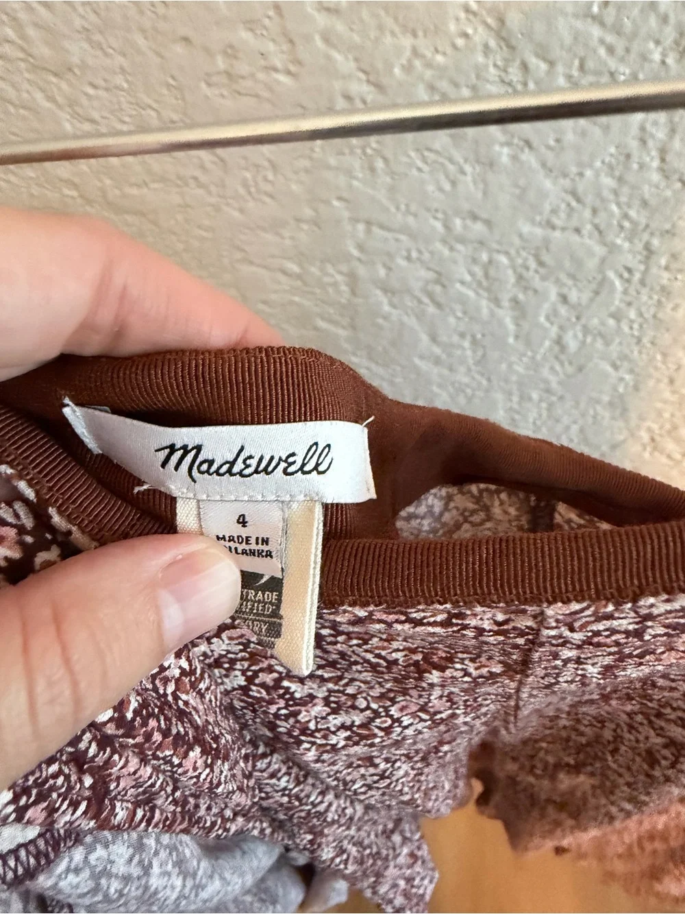Madewell Brown Floral Wrap Top & Midi Skirt Set